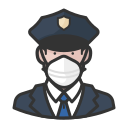 Coronavirus,Male,N-95 mask,Police,White